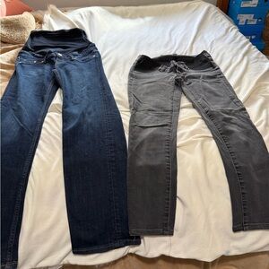 Lot of 2 Maternity Jeans J Crew Toothpick 24 and Mama Maternite Straight size 2
